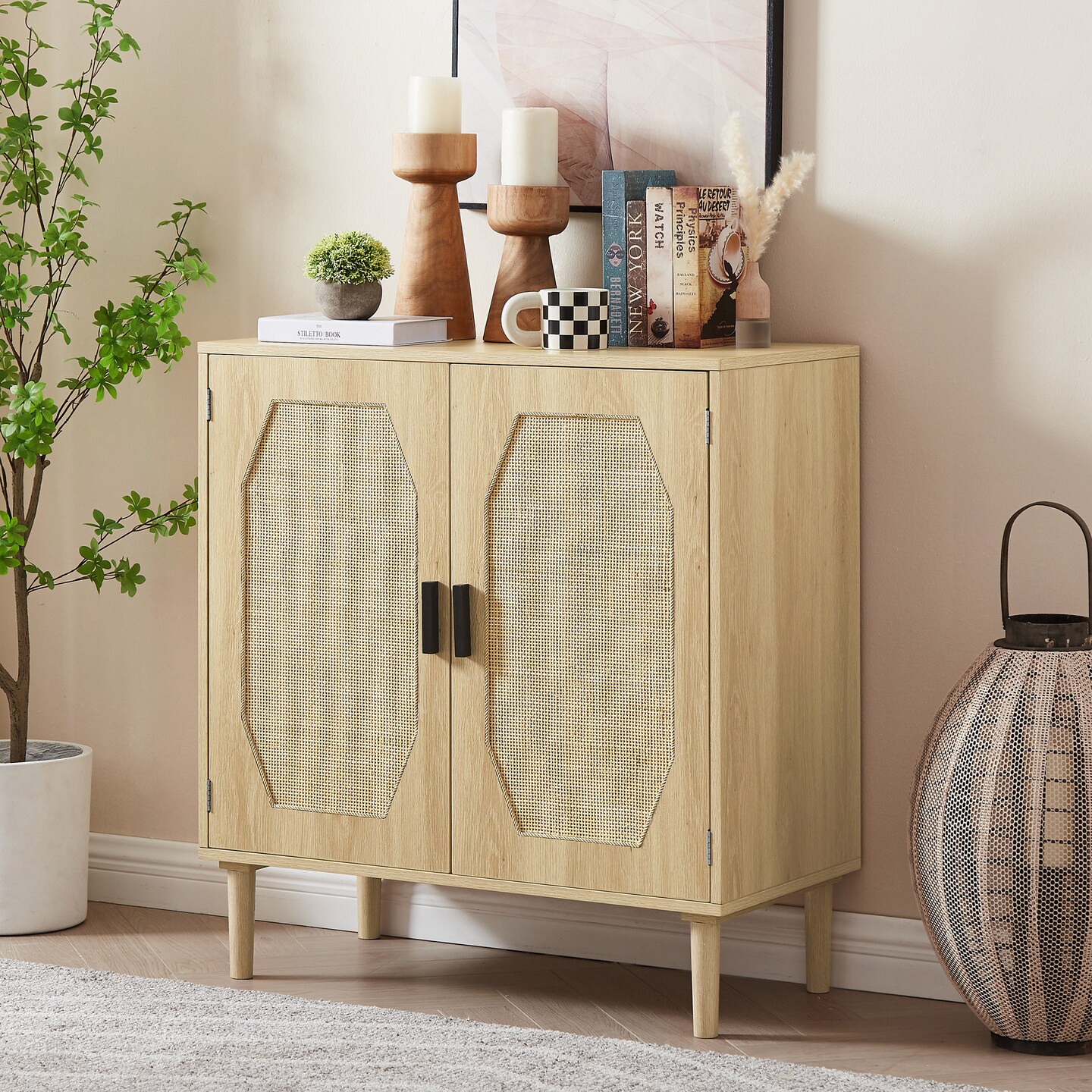 Rattan Kitchen Storage Cabinet | Organize in Style