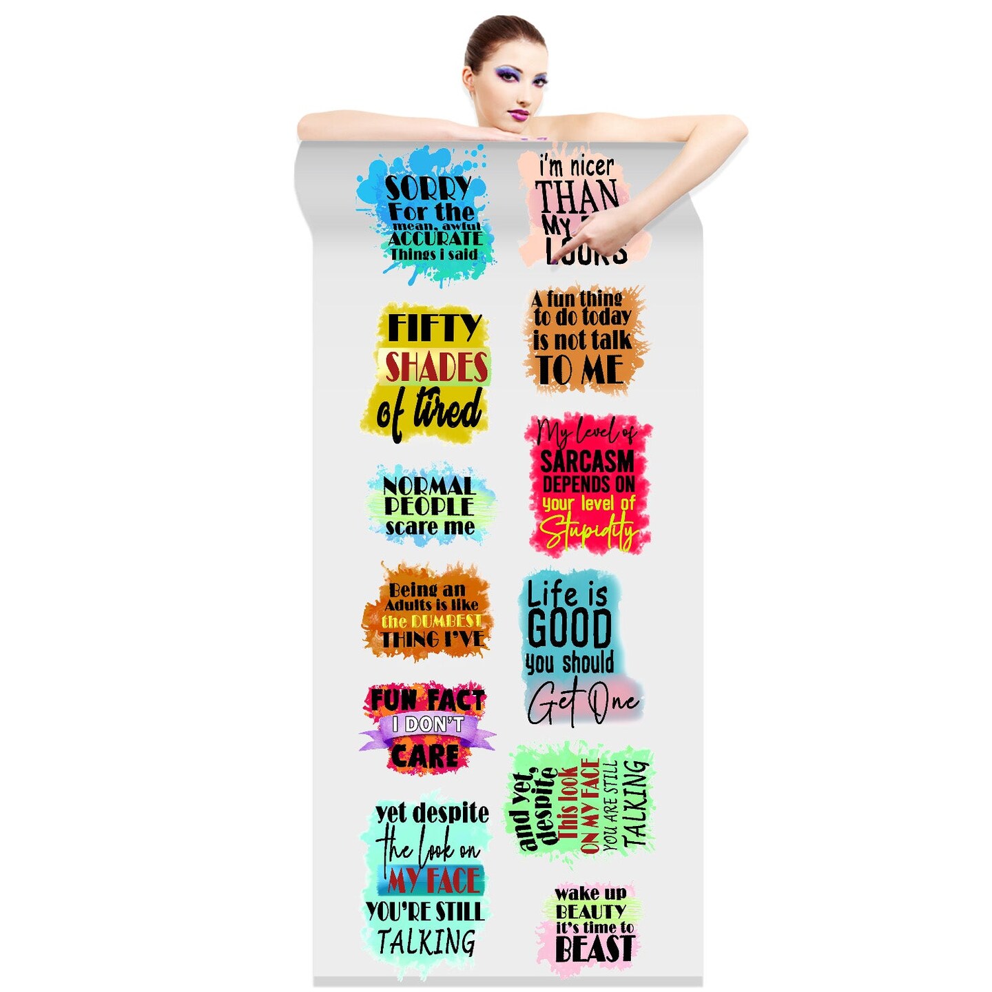 Funny Sassy Quotes Direct-to-Film Transfer Gang Sheets - 22x60