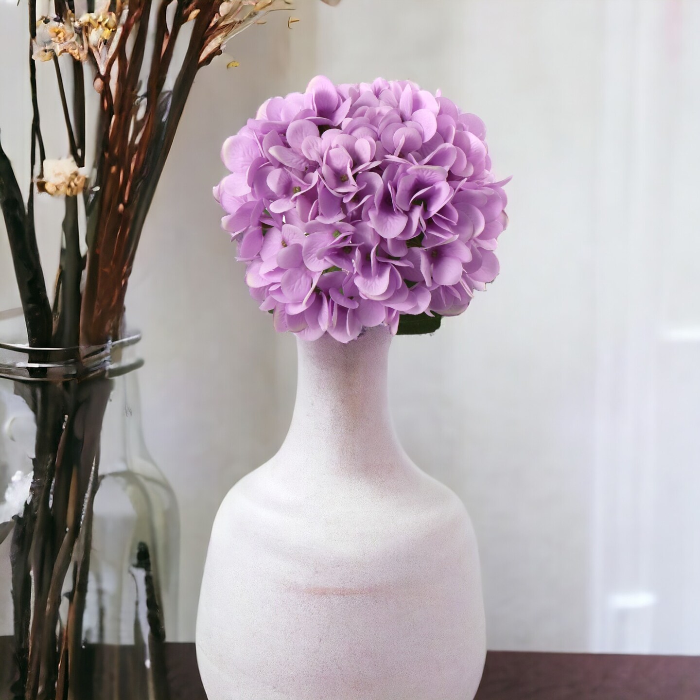 12-Pack: 18.5" Soft Lavender Hydrangea Stem with Silk Leaves by Floral Home®