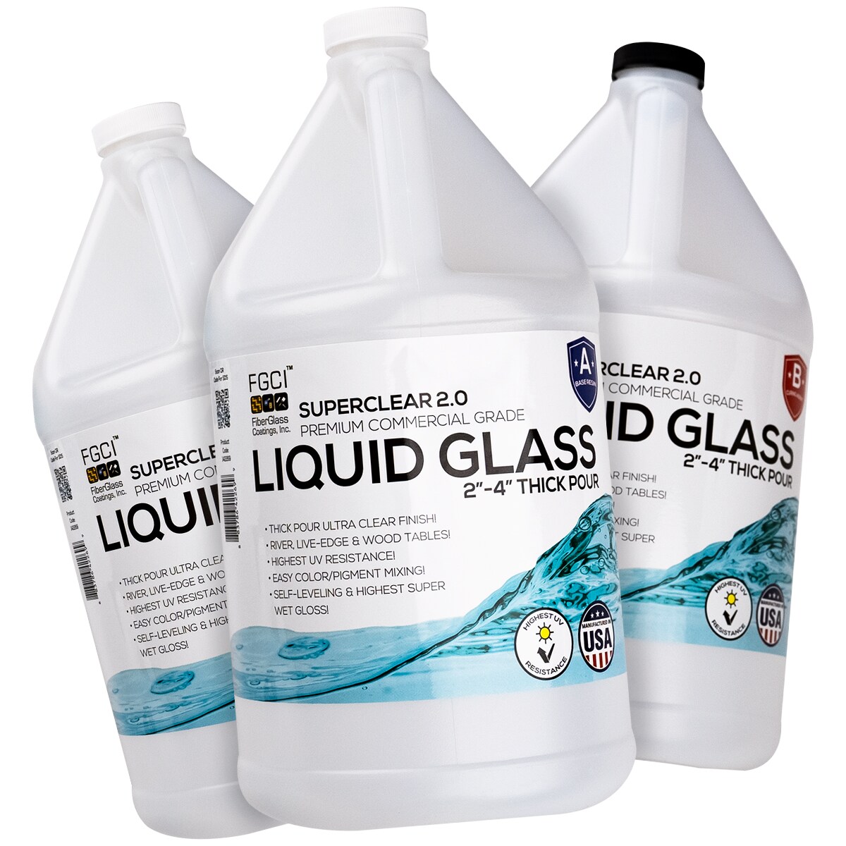 Superclear Liquid Glass Deep Pour Epoxy Resin - 2"-4" Thick Deep Pour Epoxy Great for River Tables, Large Castings and much more!