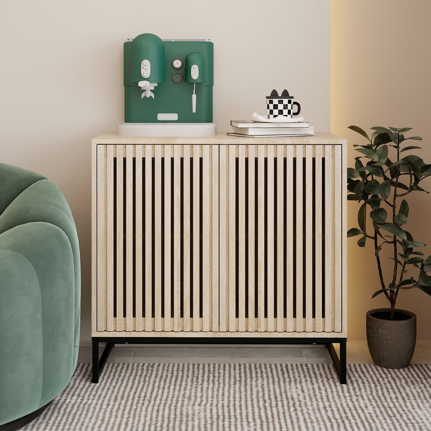 Versatile Vertical Grid Storage Cabinet with Adjustable Shelf - 51.59 | Organize in Style