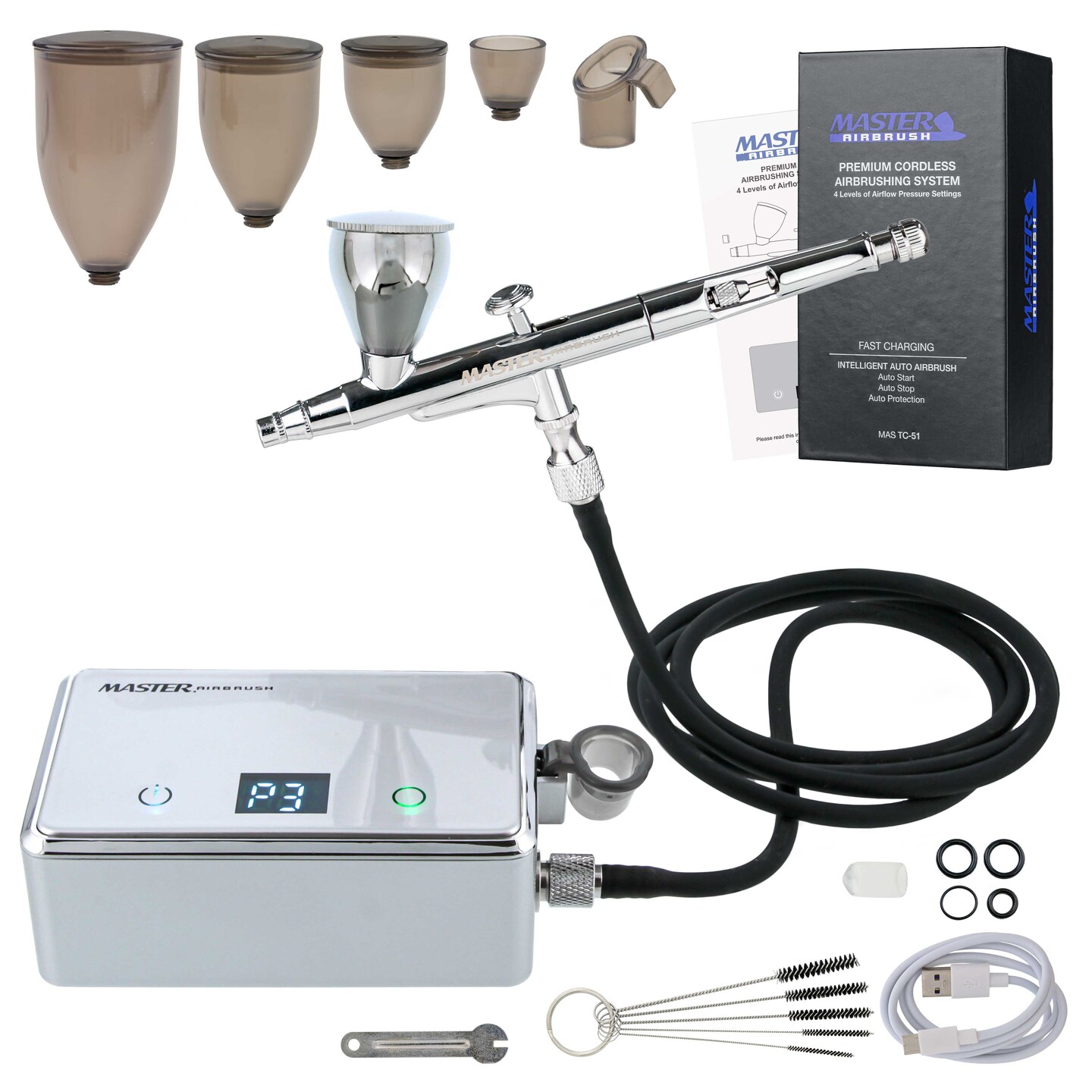 Master Airbrush Powerful Cordless Airbrushing System Kit 20 to 36 PSI