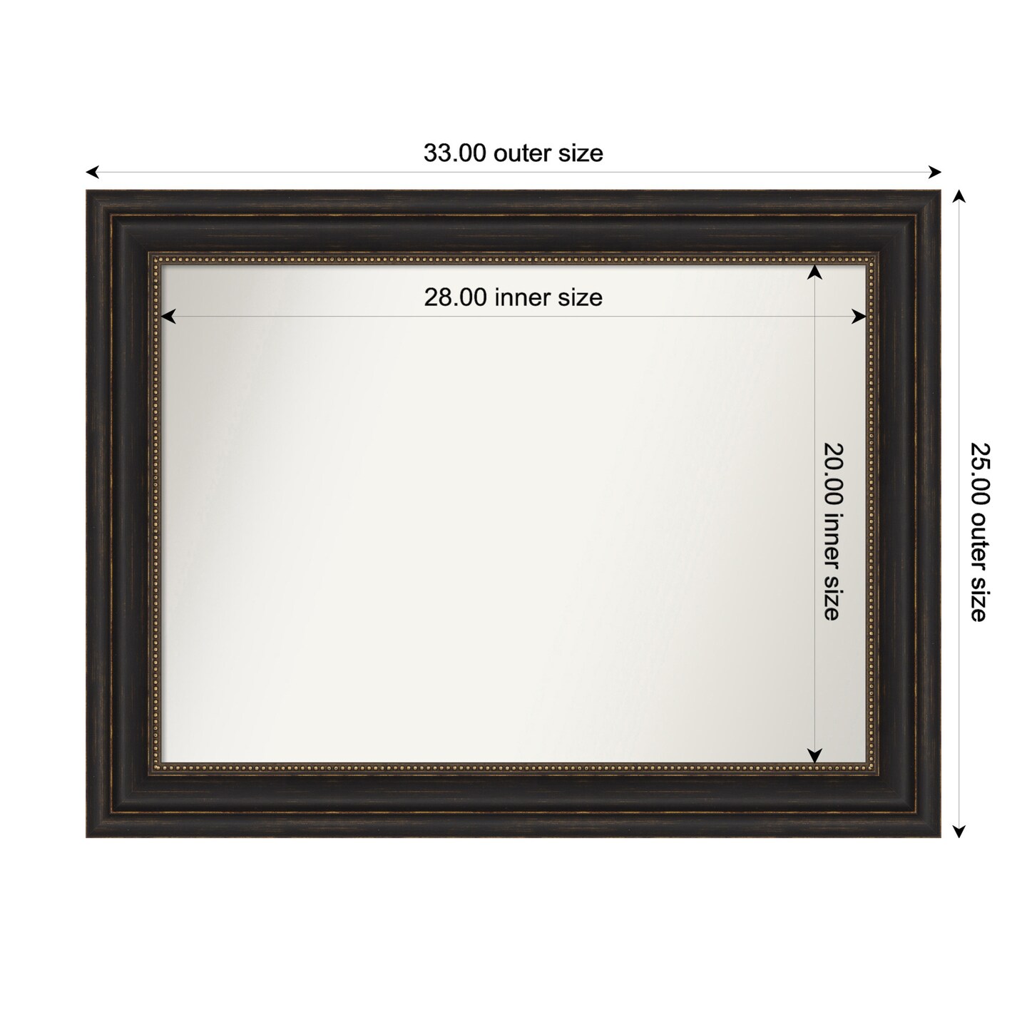 Accent Bronze Non-Beveled Custom Framed Bathroom Vanity Wall Mirror