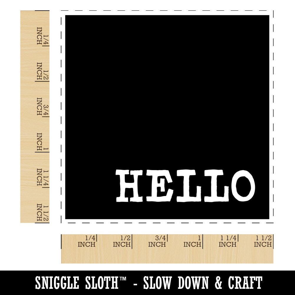 Hello Reversed Text in Box Self-Inking Rubber Stamp Ink Stamper