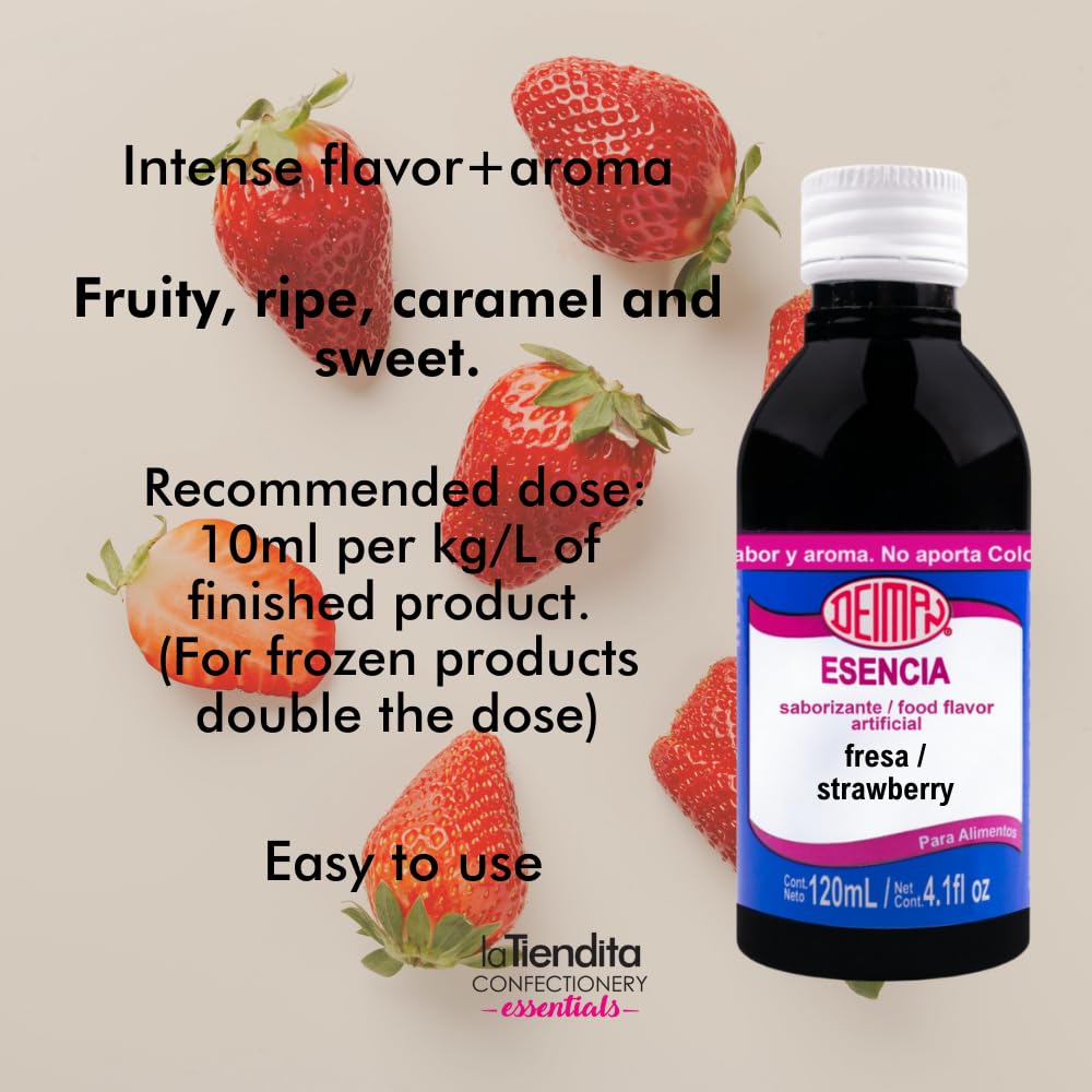 Deiman&#xAE; Artificial Food Flavoring Strawberry Essence (4 fl oz) | A Delicious Journey for Your Taste Buds