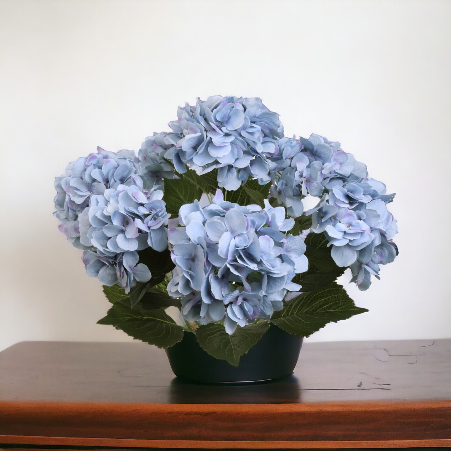 6-Pack: Blue Hydrangea Bush with 7 Silk Flowers &#x26; Leaves by Floral Home Artificial Flowers