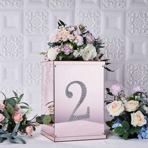 8-Inch Silver Letter Number Self-Adhesive Rhinestones GEMS STICKERS