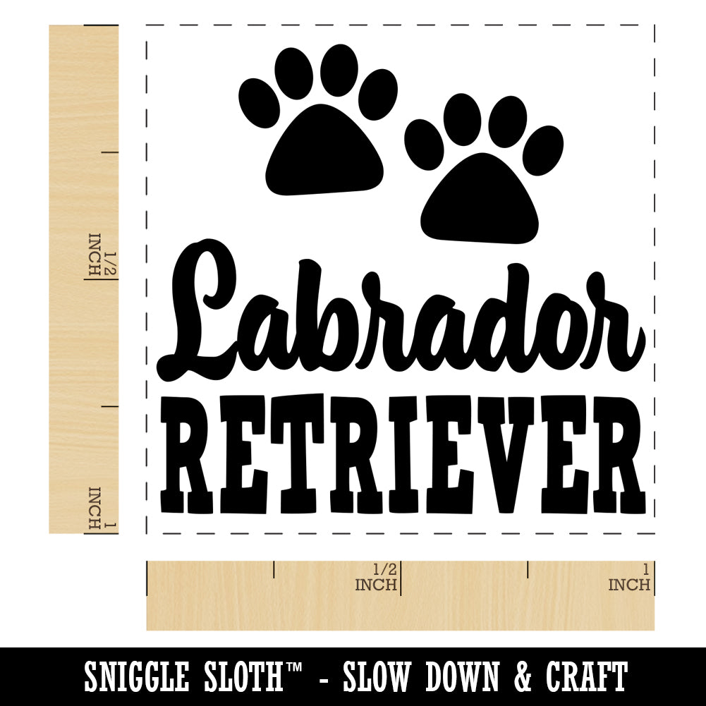 Labrador Retriever Dog Paw Prints Fun Text Self-Inking Rubber Stamp Ink ...