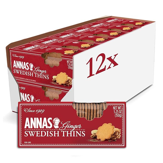 Annas Thins&#xAE; - Orange Pepparkakor - non GMO + Vegan (51-066), 5.25 Ounce (Pack of 12)
