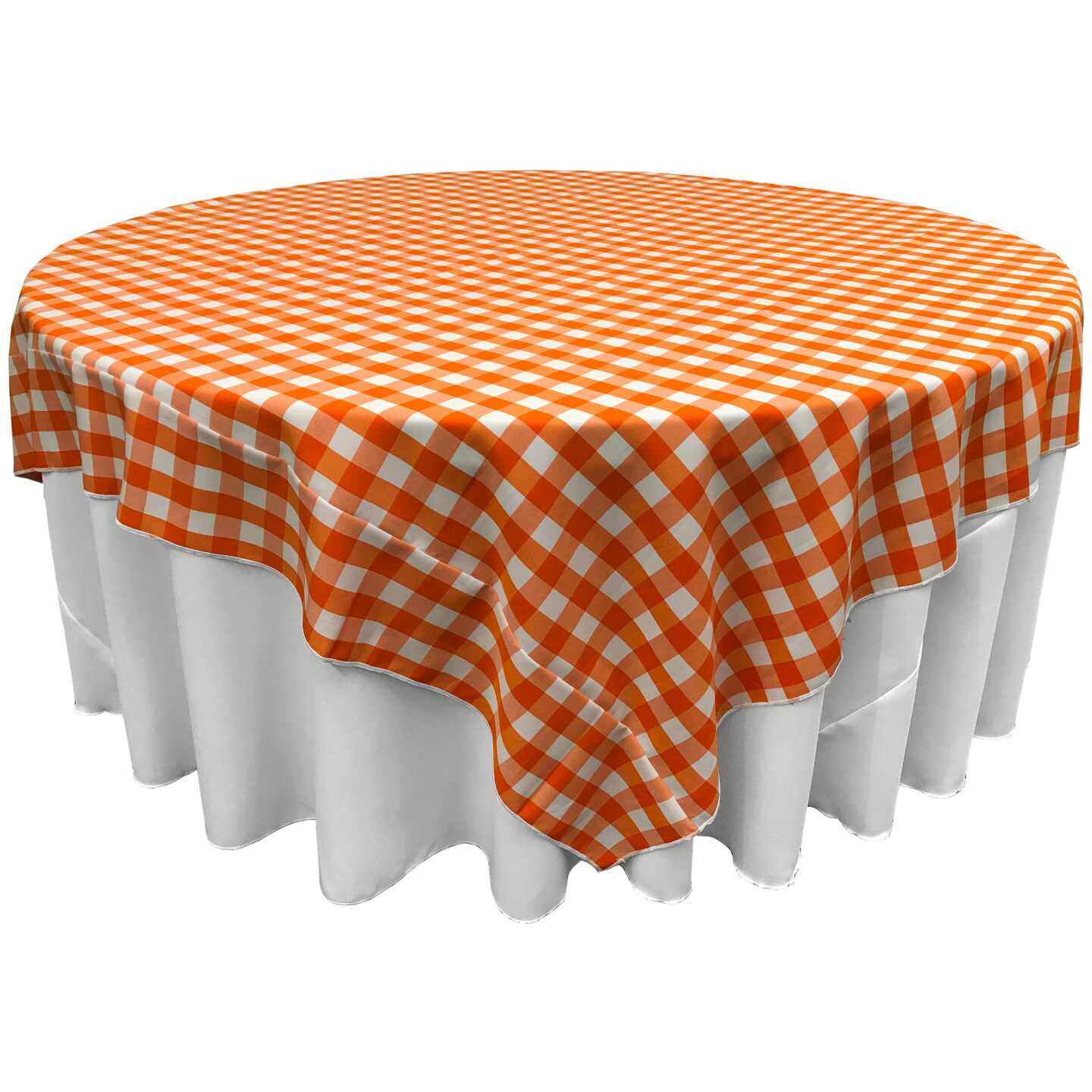 Square Tablecloth 72 x 72 Inch Gingham Checkered Polyester Overlay Use