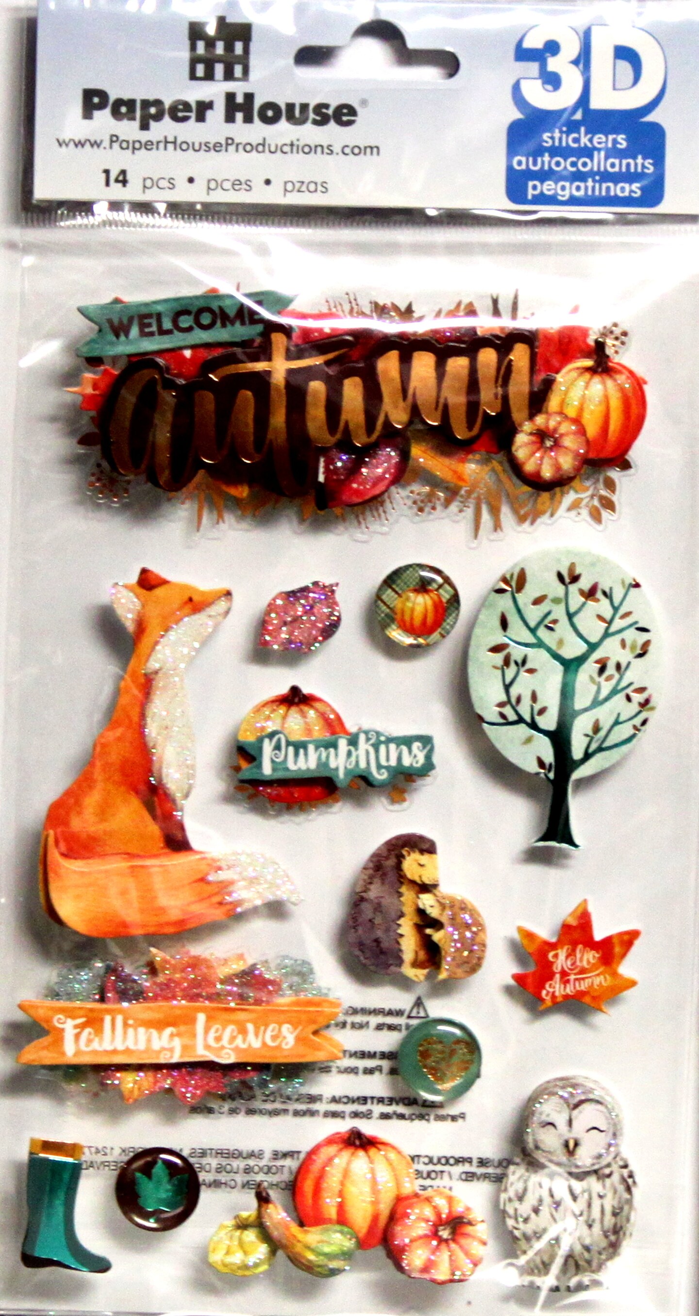 Paper House Welcome Autumn Dimensional 3D Stickers