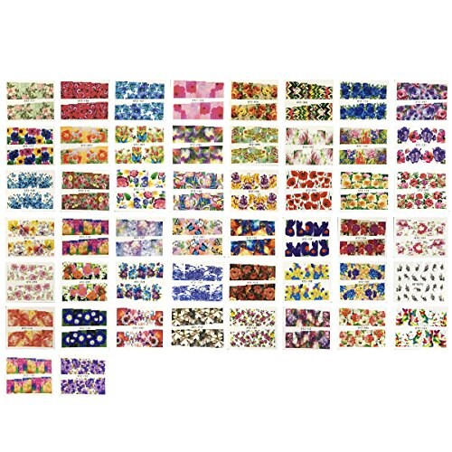 Wrapables Colorful Floral Water Nail Art Water Nail Decal (50 sheets)