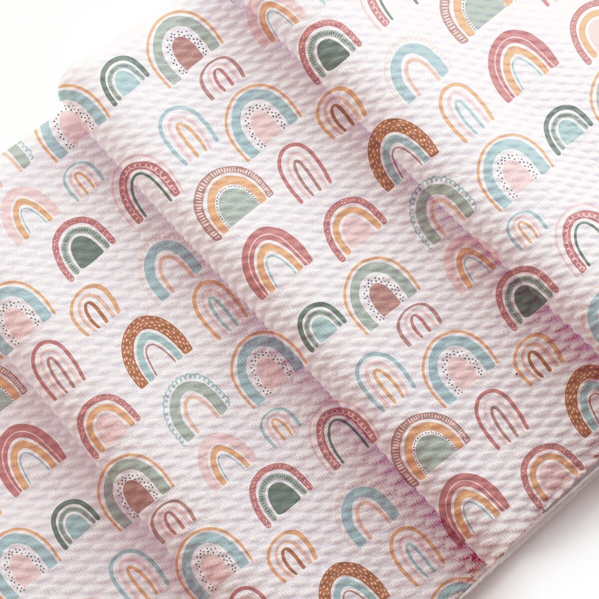 Rustic Sage Multi-Colored Rainbows Bullet Fabric 6&#x22; Strip