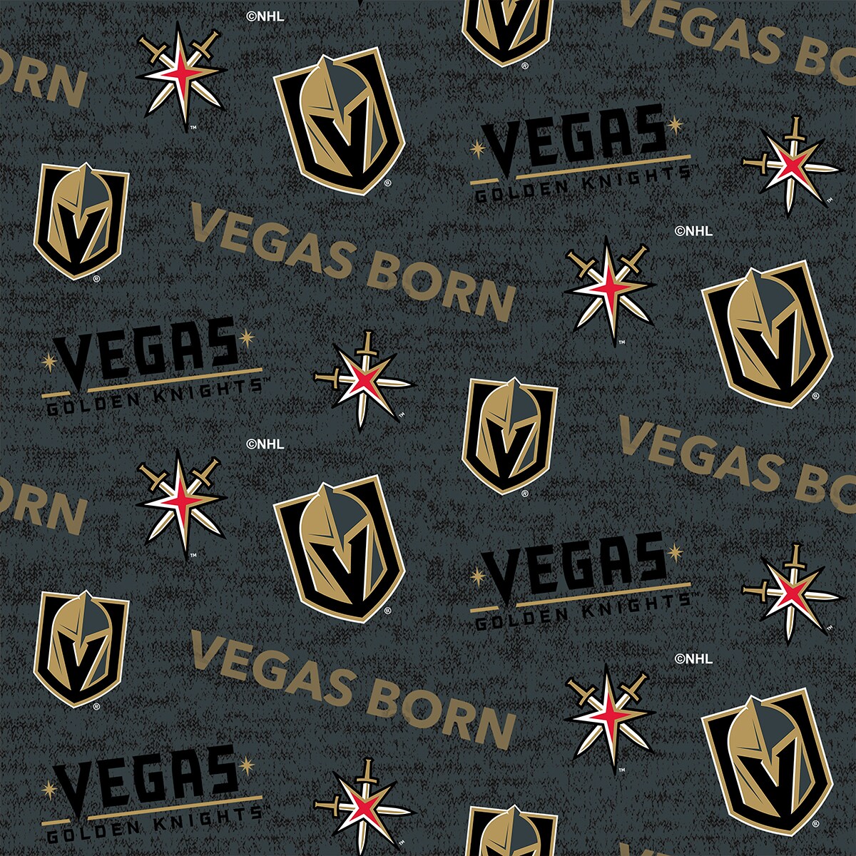 Sykel Enterprises NHL Team Fleece Blanket Fabric-Las Vegas Golden Knights Vegas Born Fleece Fabric