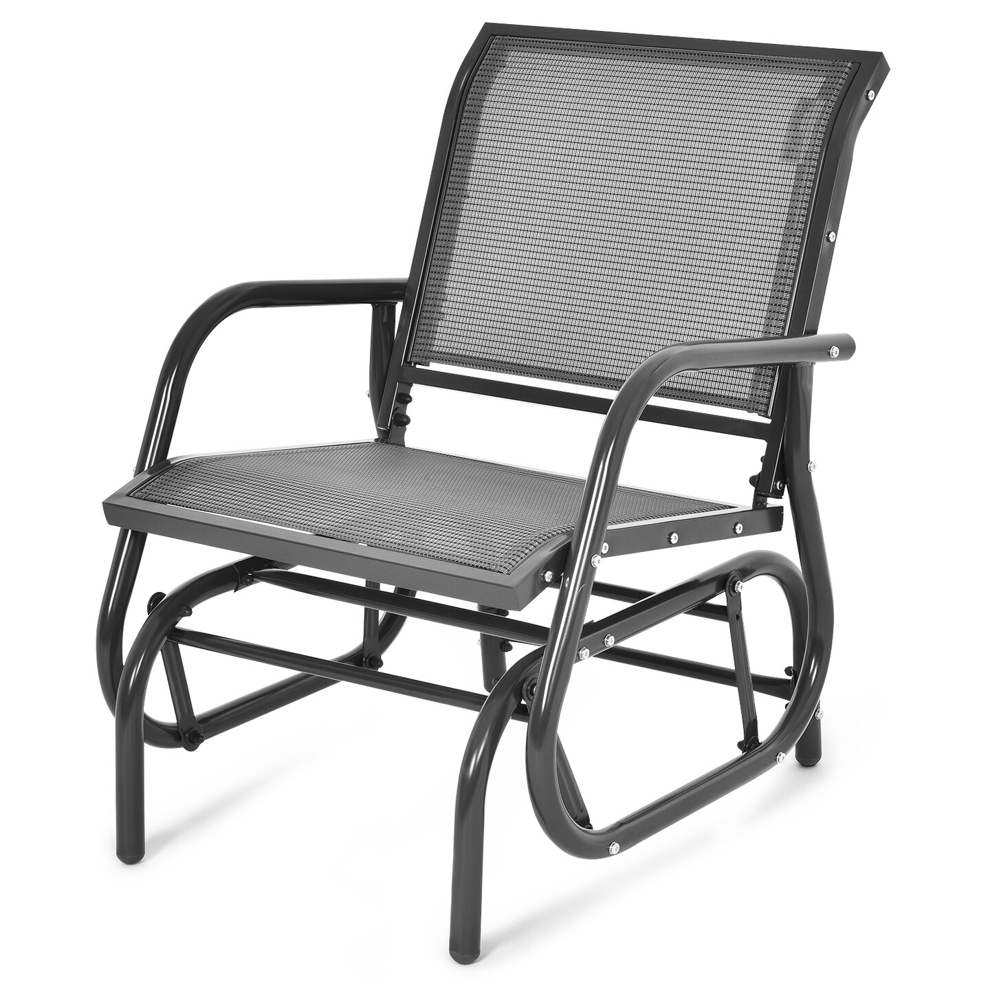 Outdoor Single Swing Glider Rocking Chair with Armrest