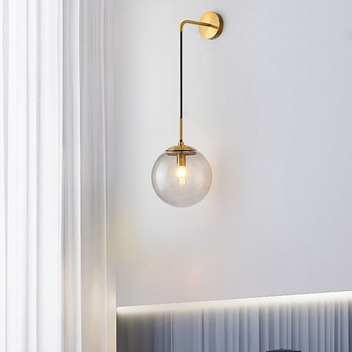 Kitcheniva Mid-Century Modern Globe Glass Sconce Lamp