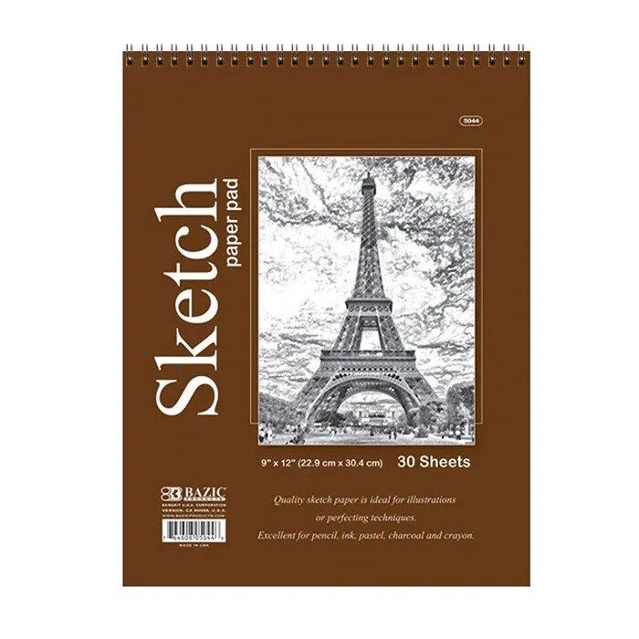 Sketch Book Paper Pad 30 Sheets 9"x12" Drawing Notebook Sketchbook