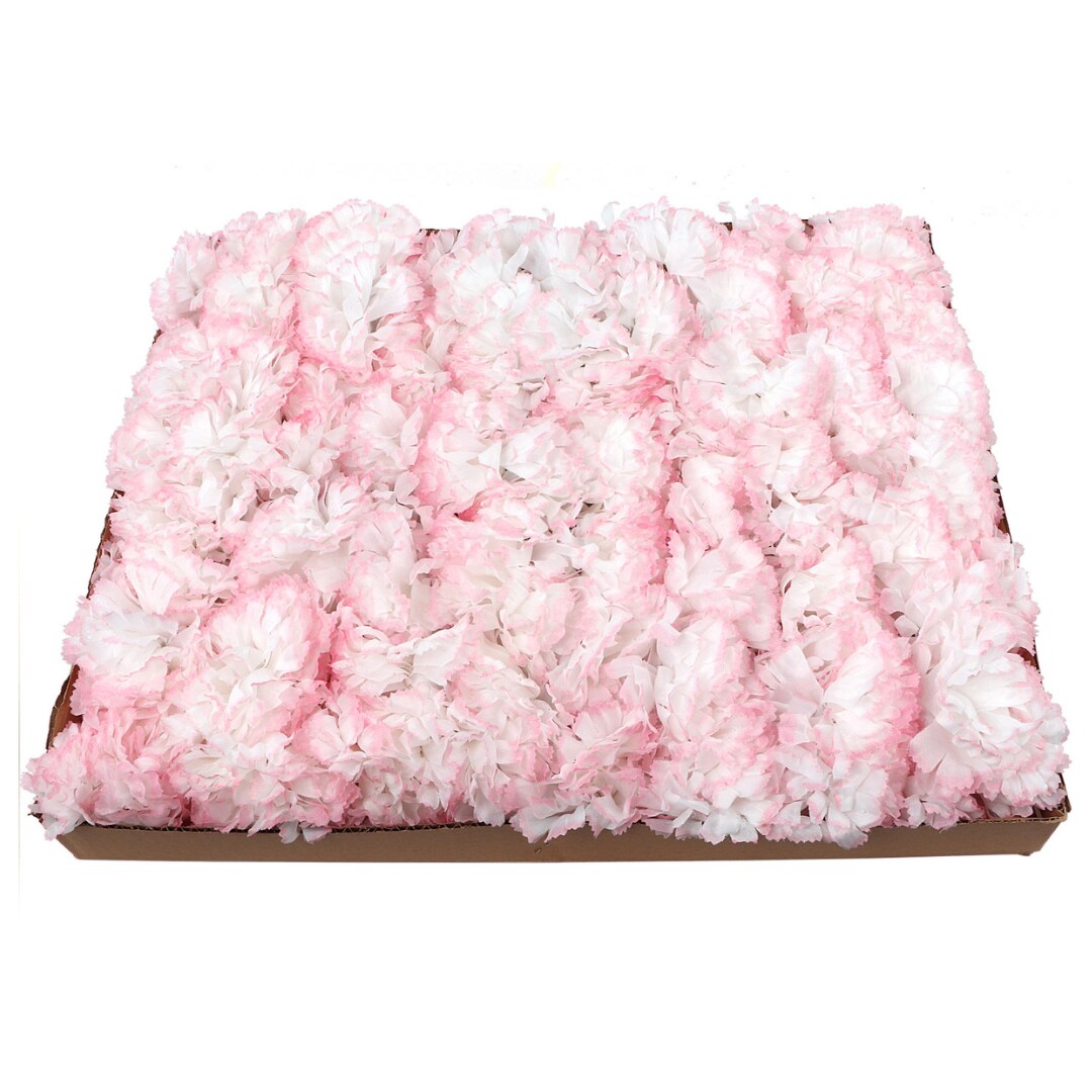 Box of 100: Peppermint Silk Carnation Picks, 5-Inch, 3.5" Wide, Realistic Artificial Flowers, Floral Picks, Parties & Events, Home & Office Decor, Floral Home by Artificial Flowers