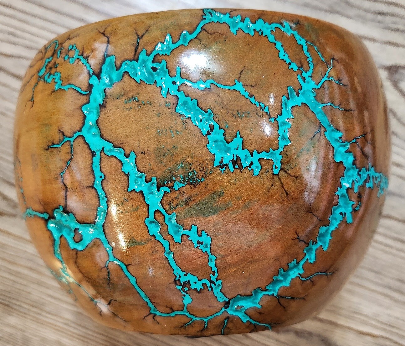 My Two Ladies Yarn Bowl | Handmade Refracted Wood Burned Artesian Designed