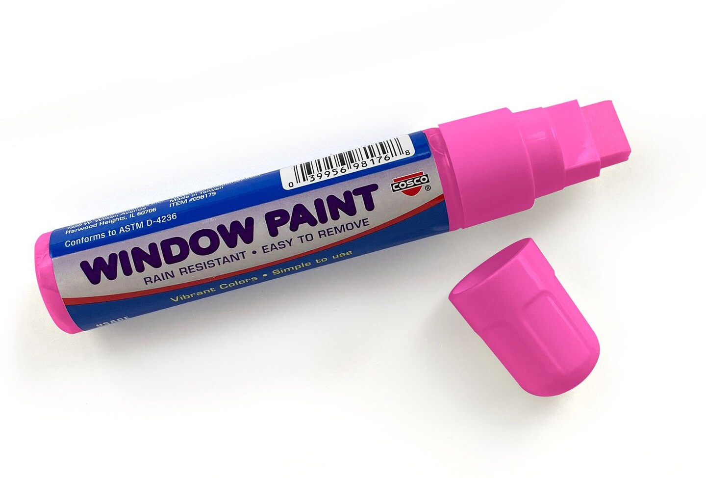 COSCO Window Paint Marker, Weather Resistant, Vibrant Yellow, 1 Marker