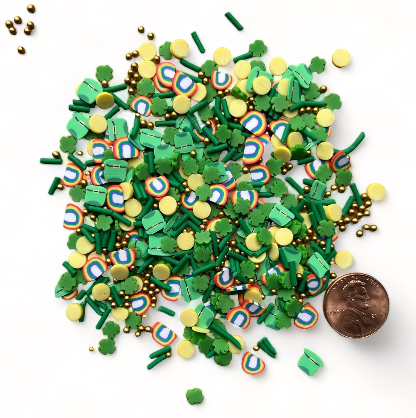 Buttons Galore Sprinkletz DIY Craft Embellishment Polymer Clay Pieces For Slime &#x26; Crafts 36 Grams - 3 Packs of Irish Charm