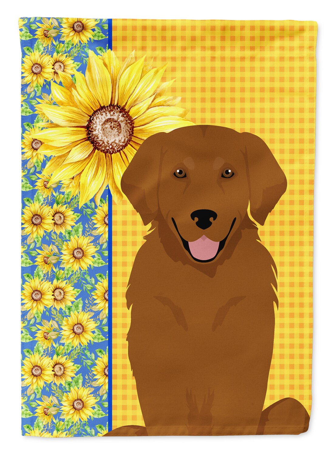 Caroline&#x27;s Treasures Summer Sunflowers Mahogany Golden Retriever Flag Garden Size