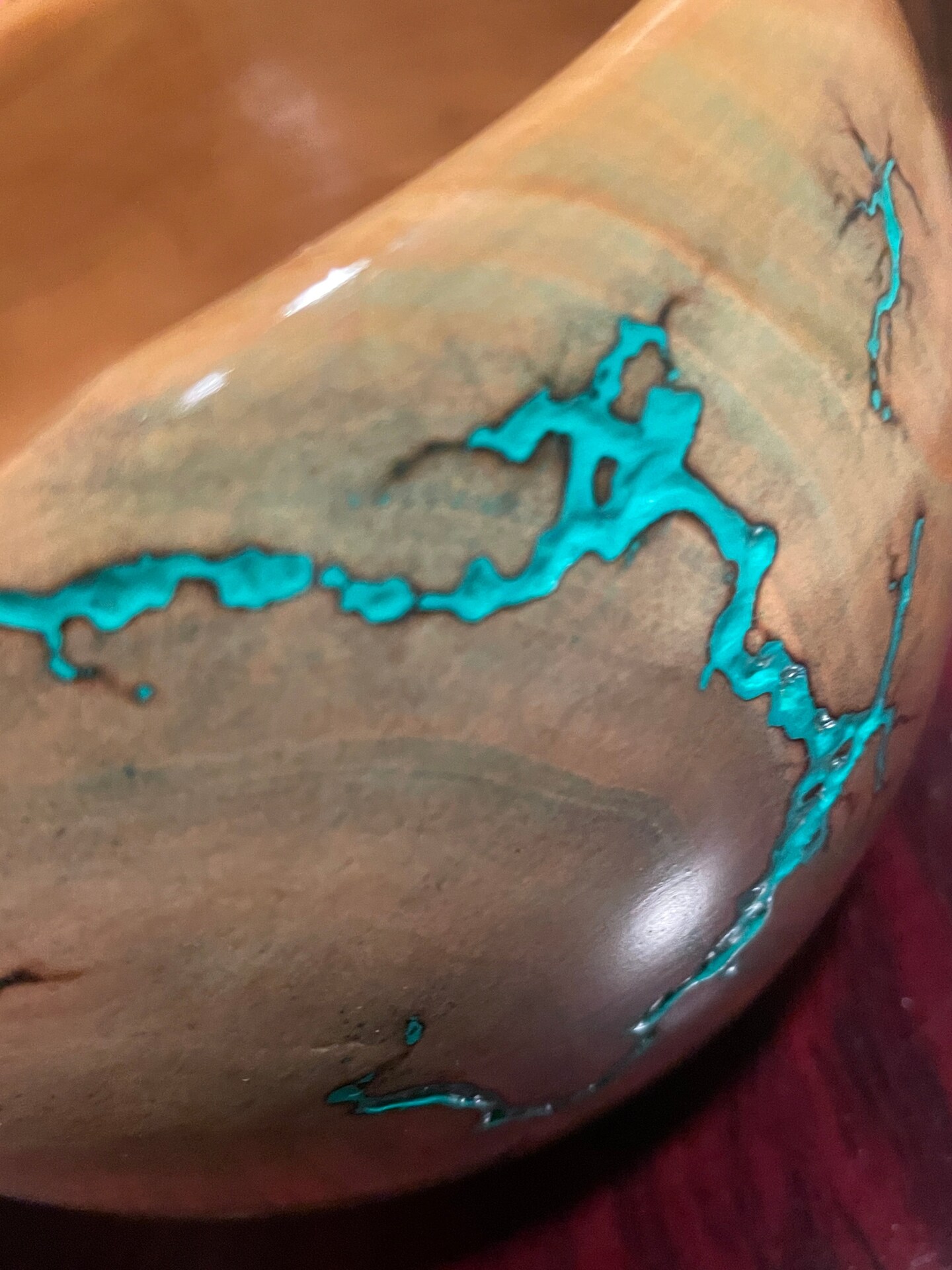 My Two Ladies Yarn Bowl | Handmade Refracted Wood Burned Artesian Designed