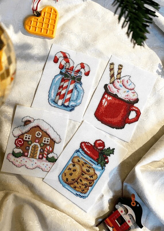 &#x22;Christmas Sweets&#x22; Counted Cross-Stitch Kit