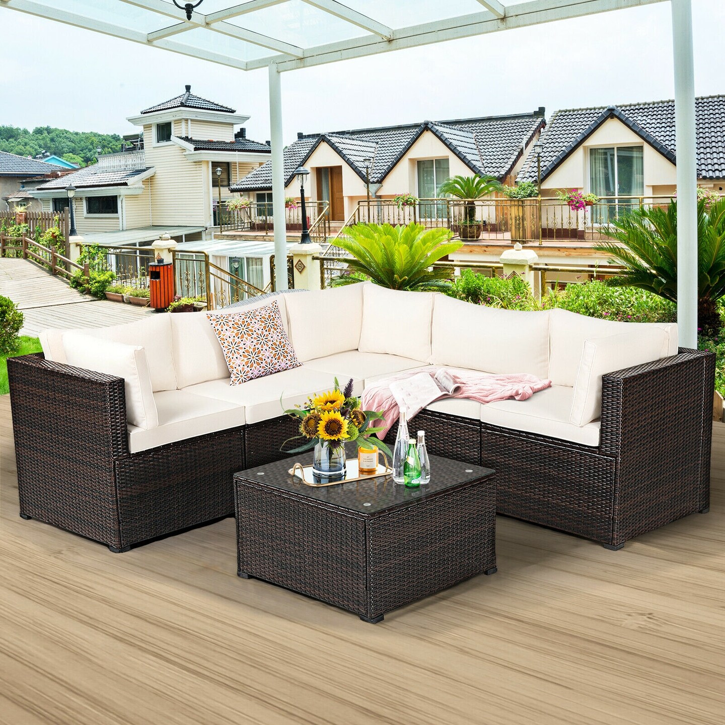 6 piece rattan sofa set hot sale