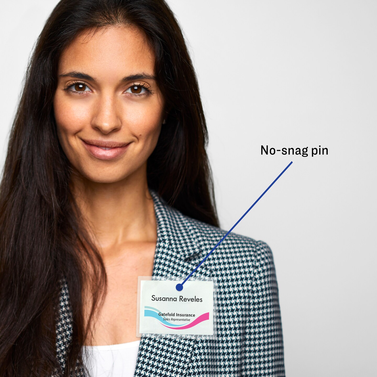 Avery Customizable Name Badges with Pins, 2.25" x 3.5", Clear Name Tag Holders with White Printable Inserts, 24 Pin Style Name Badges (74652)