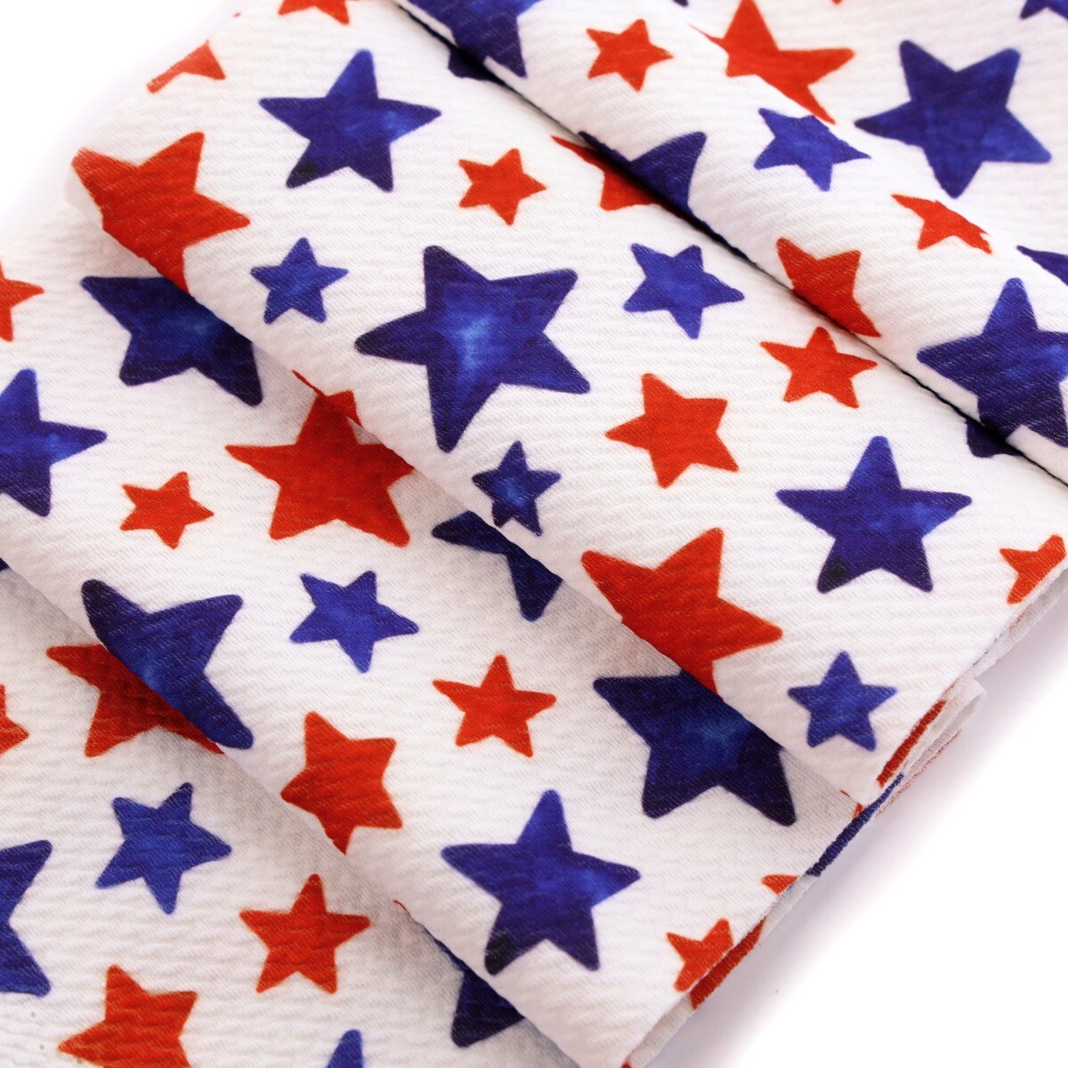 RWB July 4th Watercolor Stars Bullet Fabric 6&#x22; Strip