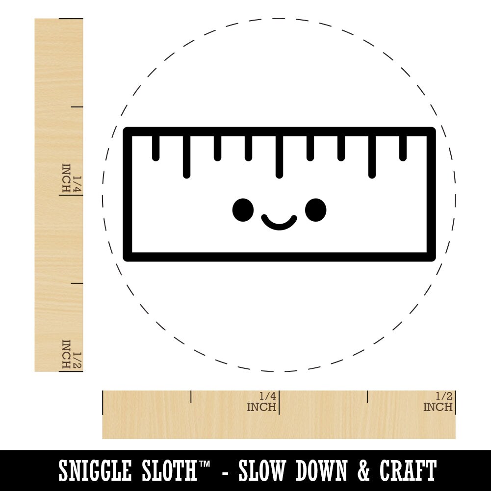 Kawaii Ruler Teacher School Self-Inking Rubber Stamp Ink Stamper for Stamping Crafting Planners