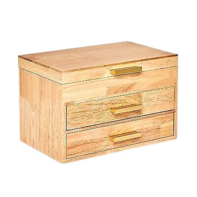 3 Drawers Wood Jewelry Box