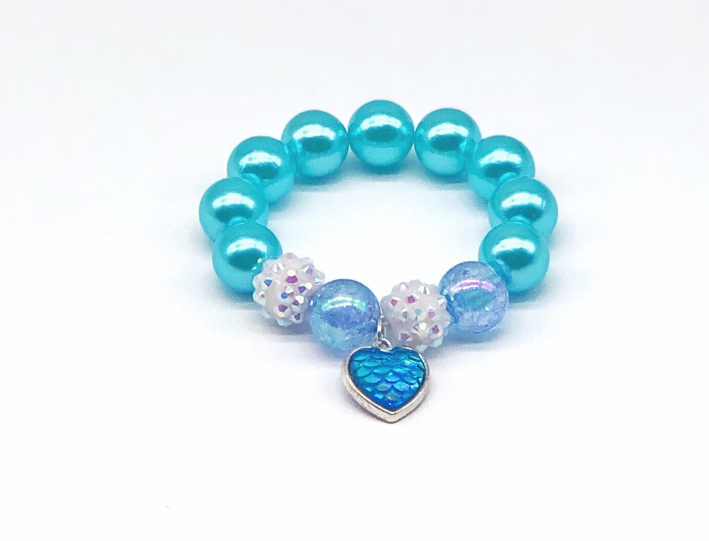 Mermaid Gifts, Little Girls Heart Bead Bracelet, Kids Birthday Party ...