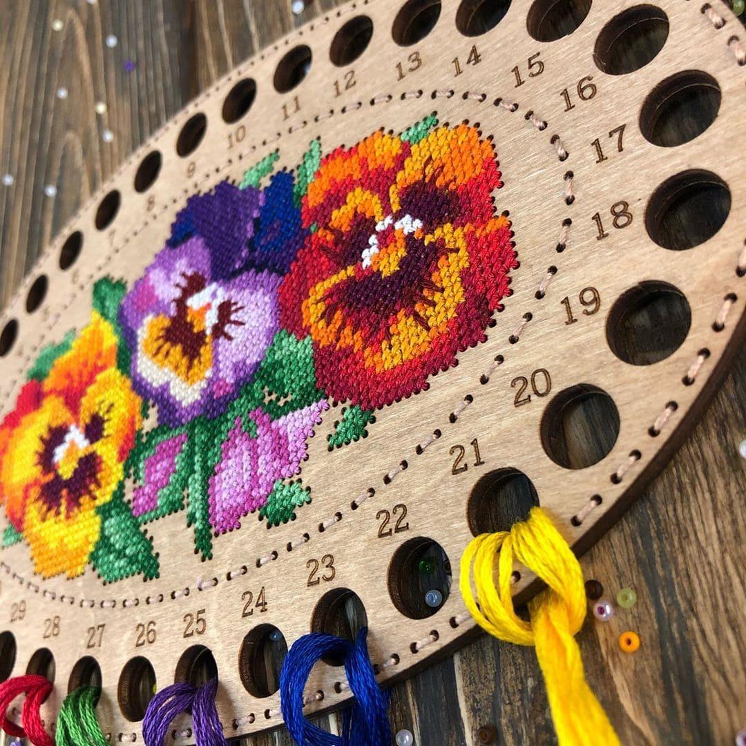 Blank for embroidery with thread on wood