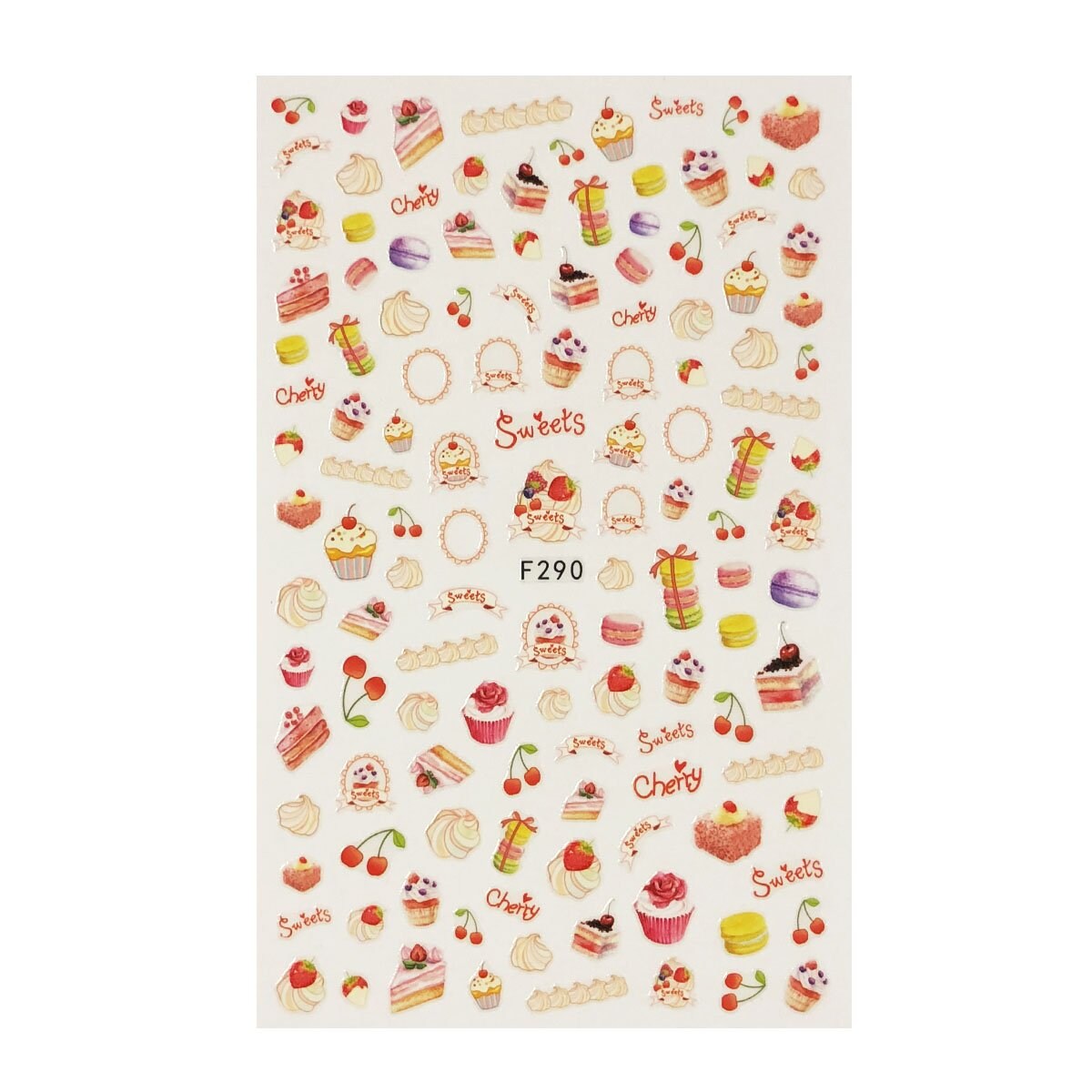 Wrapables 3 Sheets Lemon Fruit Cupcakes &#x26; Macaroons Nail Art Fruits &#x26; Cupcakes Nail Stickers