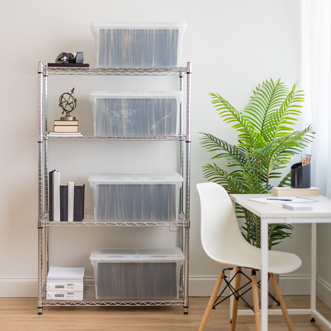 IRIS USA Letter Legal Size Plastic File Box, Home Organizing Storage Container