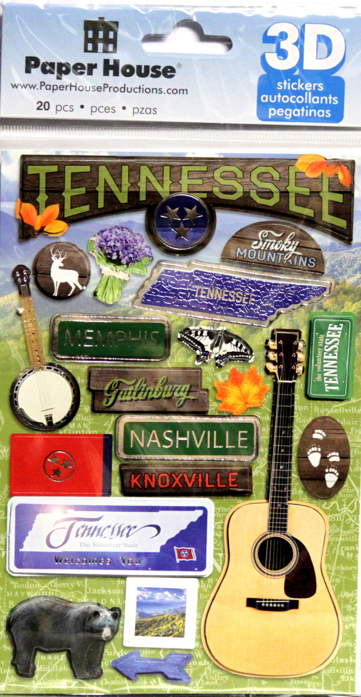 Paper House Tennessee Dimensional 3D Stickers