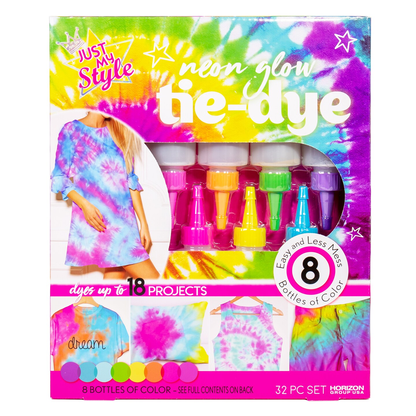 Just My Style&#xAE; Neon Tie-Dye Box by Horizon Group USA
