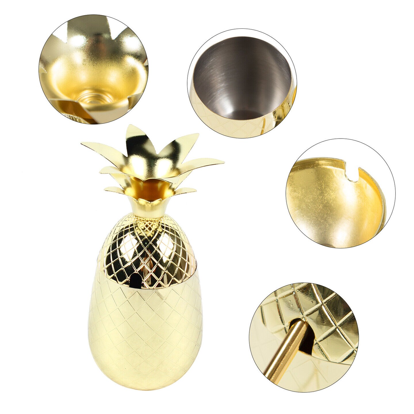 Kitcheniva Stainless Gold Pineapple Tumbler Cup