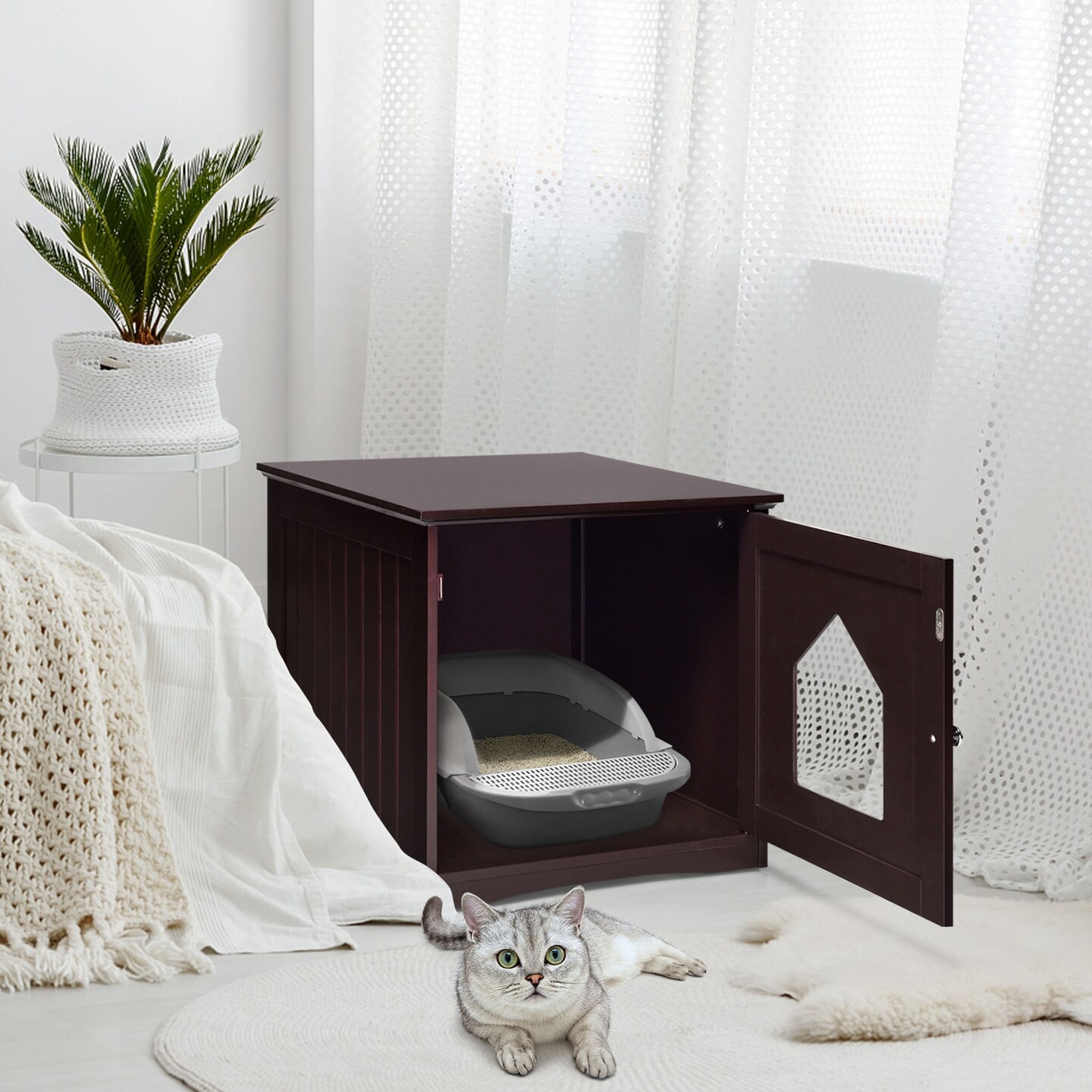 Sidetable Nightstand Weatherproof Multi-function Cat House