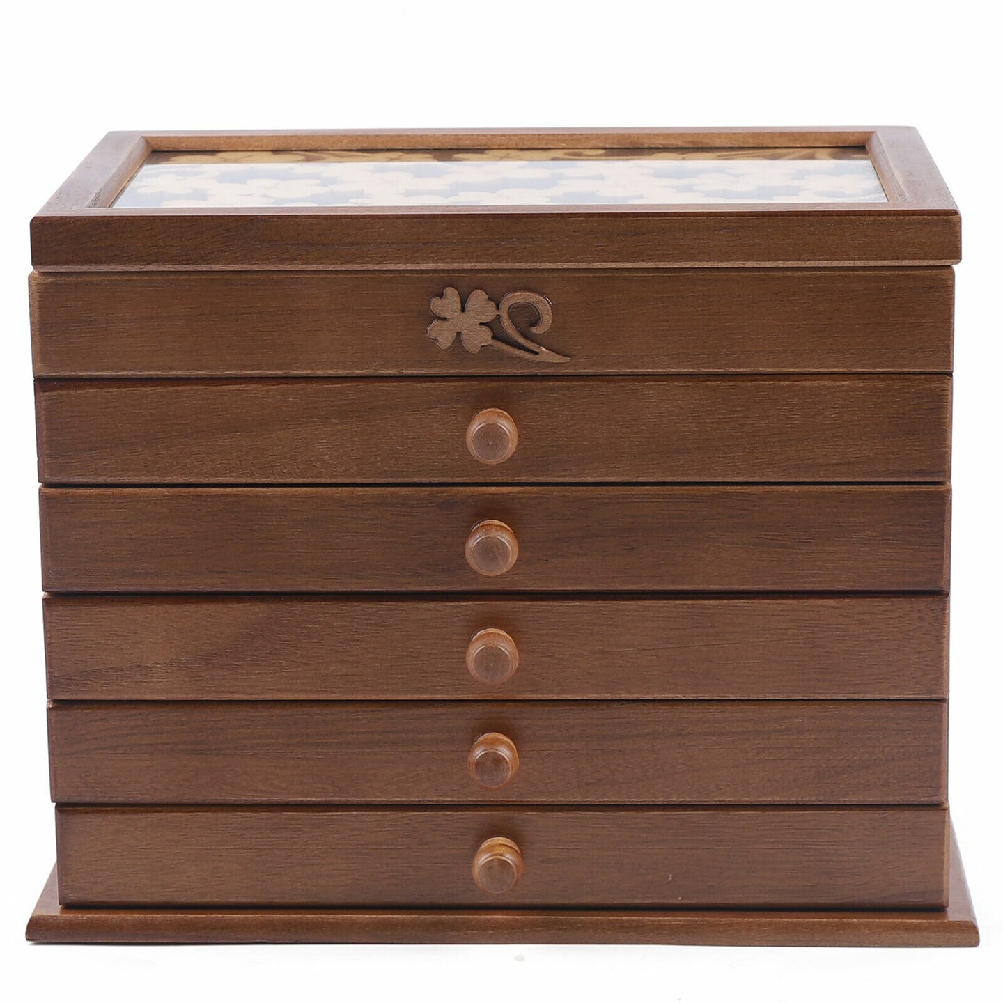 6 Layers Case Plus 5 Drawer Wooden Storage Box