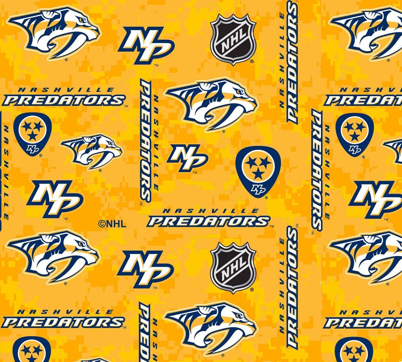 Sykel Enterprises NHL Team Fleece Blanket Fabric-Nashville Predators Digital Camo Fleece Fabric