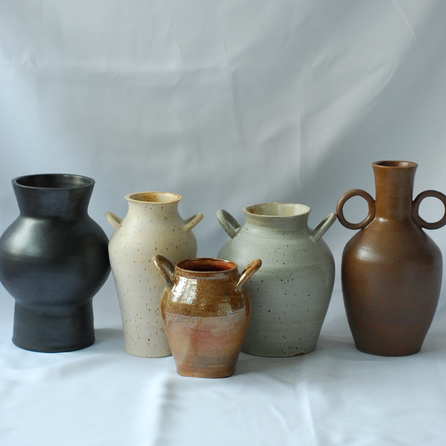 Handmade Double Loop Vase, Wheel thrown Vase, Contemporary