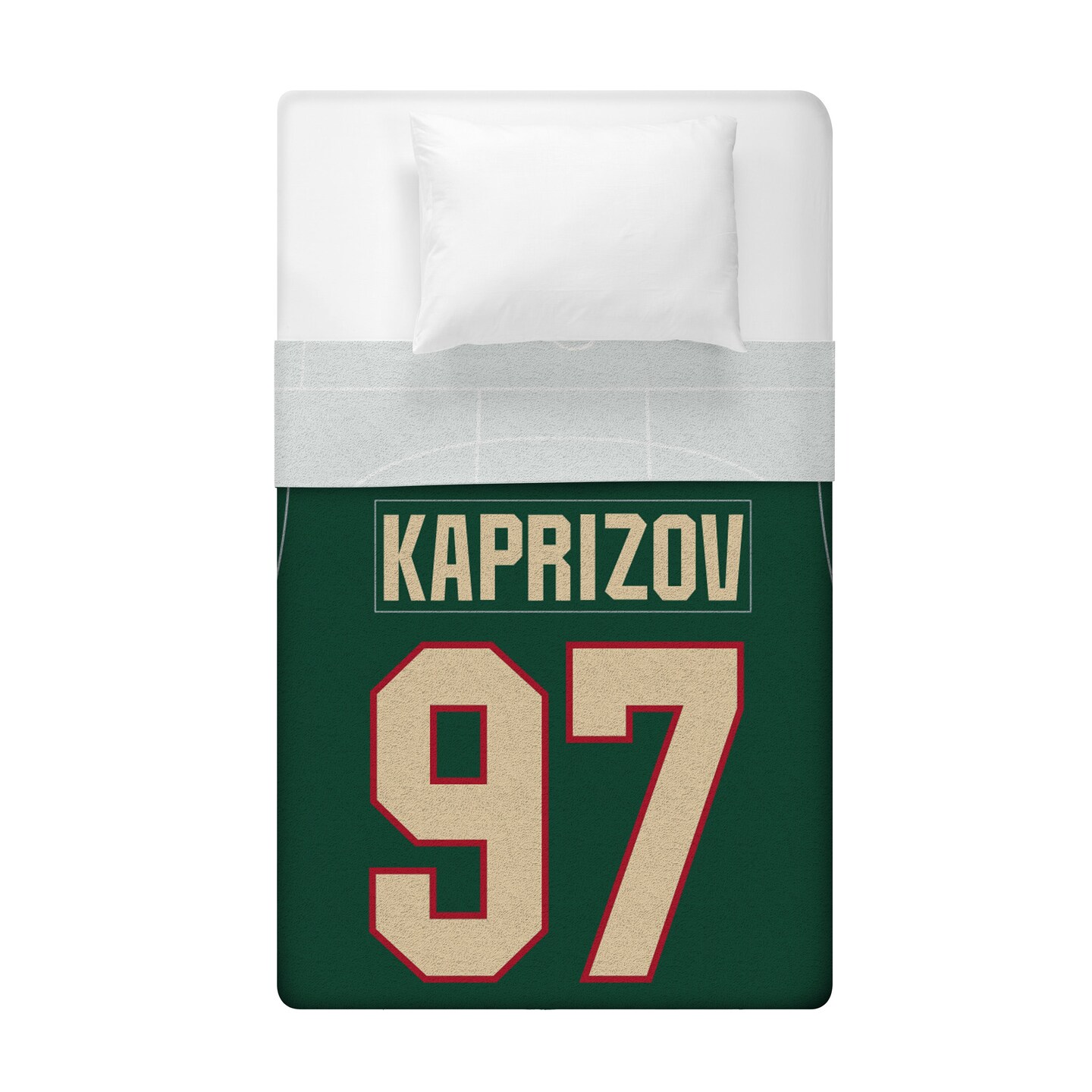 Sleep Squad Minnesota Wild Kirill Kaprizov 60” x 80” Raschel Plush Jersey Hockey Blanket