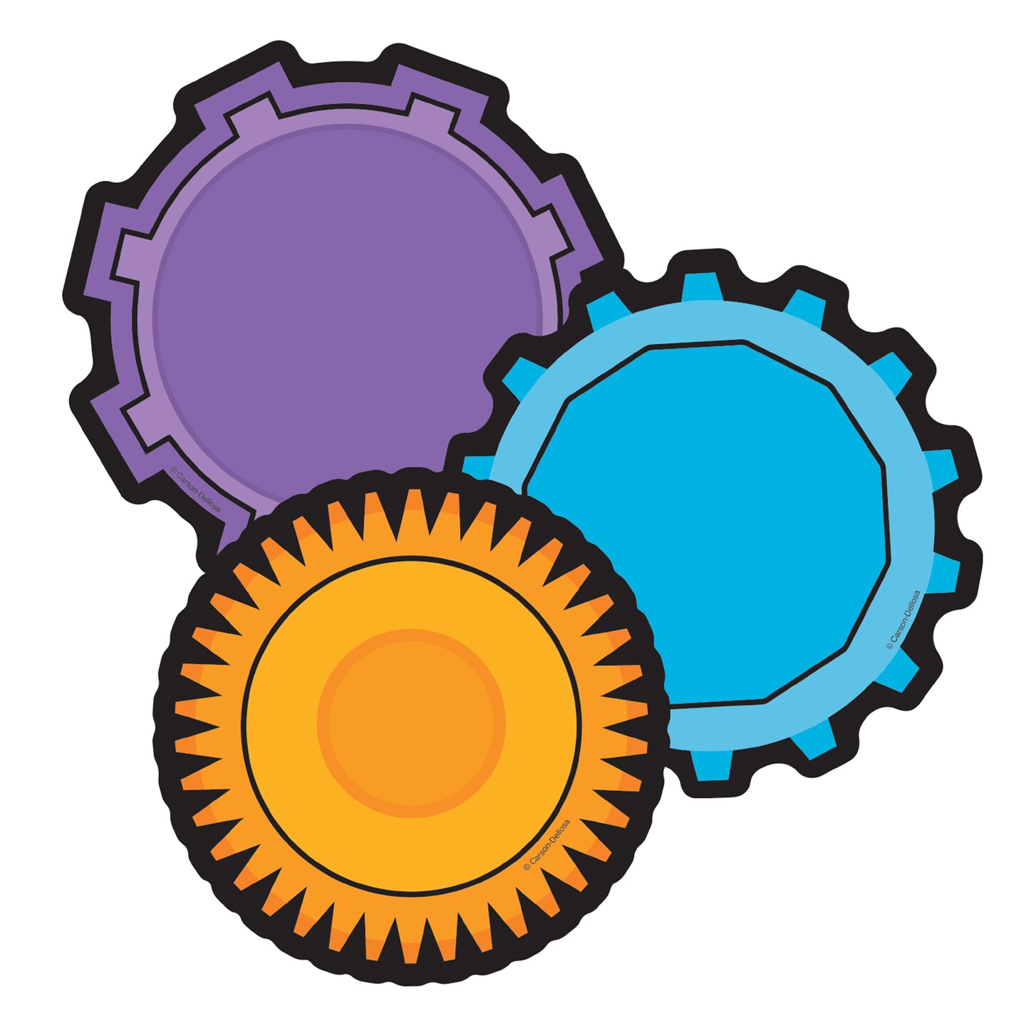 Carson Dellosa 36-Piece Gear Bulletin Board Cutouts, Red, Yellow and Green Cutouts for Bulletin Board, Science, and STEM Classroom Décor, STEM Cutouts for Classroom