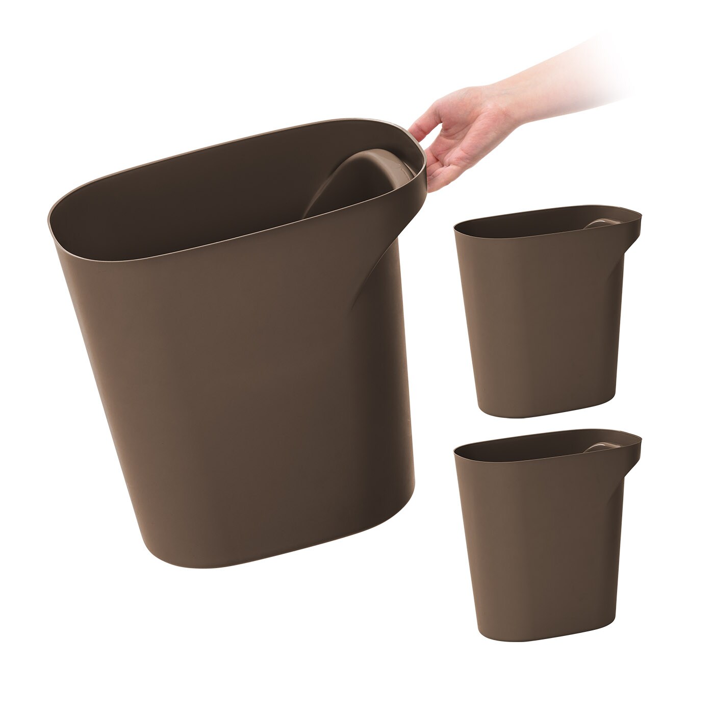 IRIS USA 6 Gallon / 24 Quart Plastic Wastebasket Garbage Trash Cans with Handles for Home Office Kitchen Bedroom Bathroom