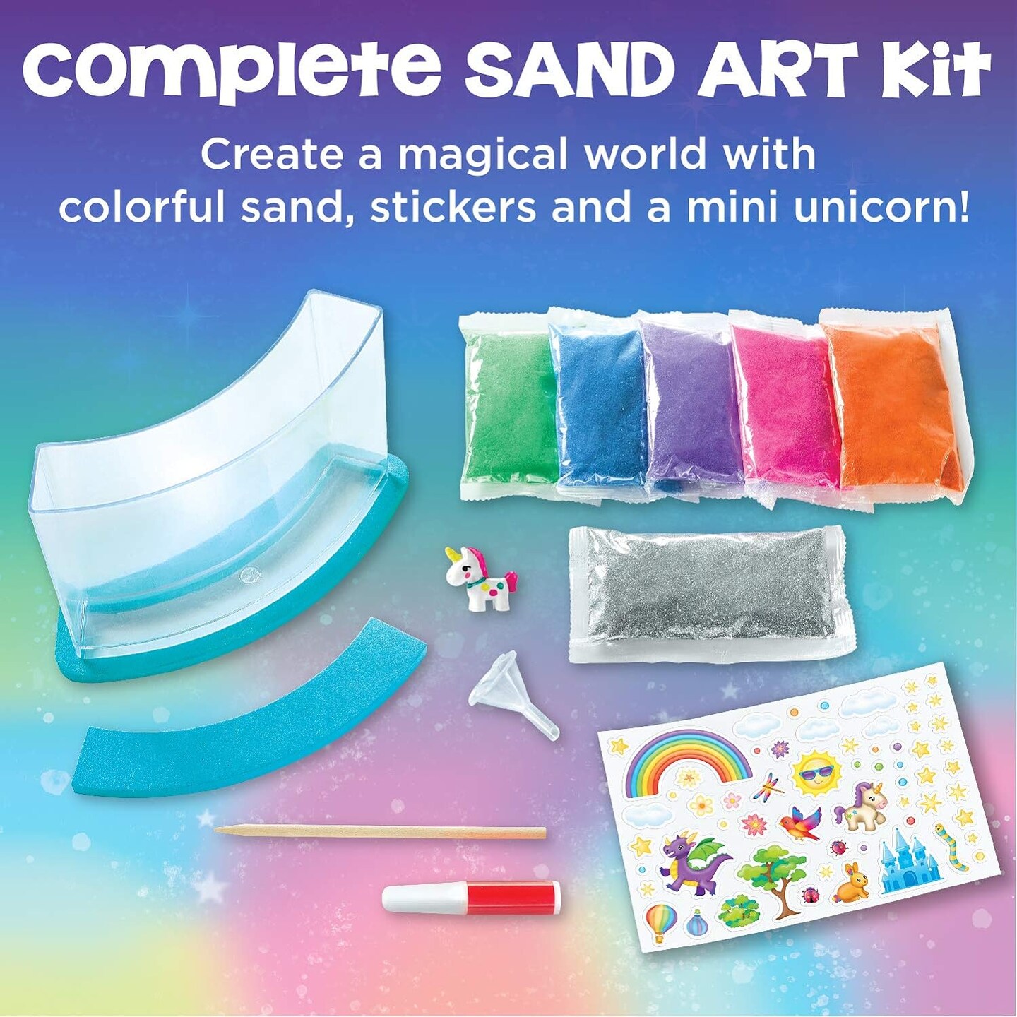 Rainbow Sandland - Create Your Own Sensory Sand Art for Kids - Arts and Crafts for Kids Ages 6 and Up