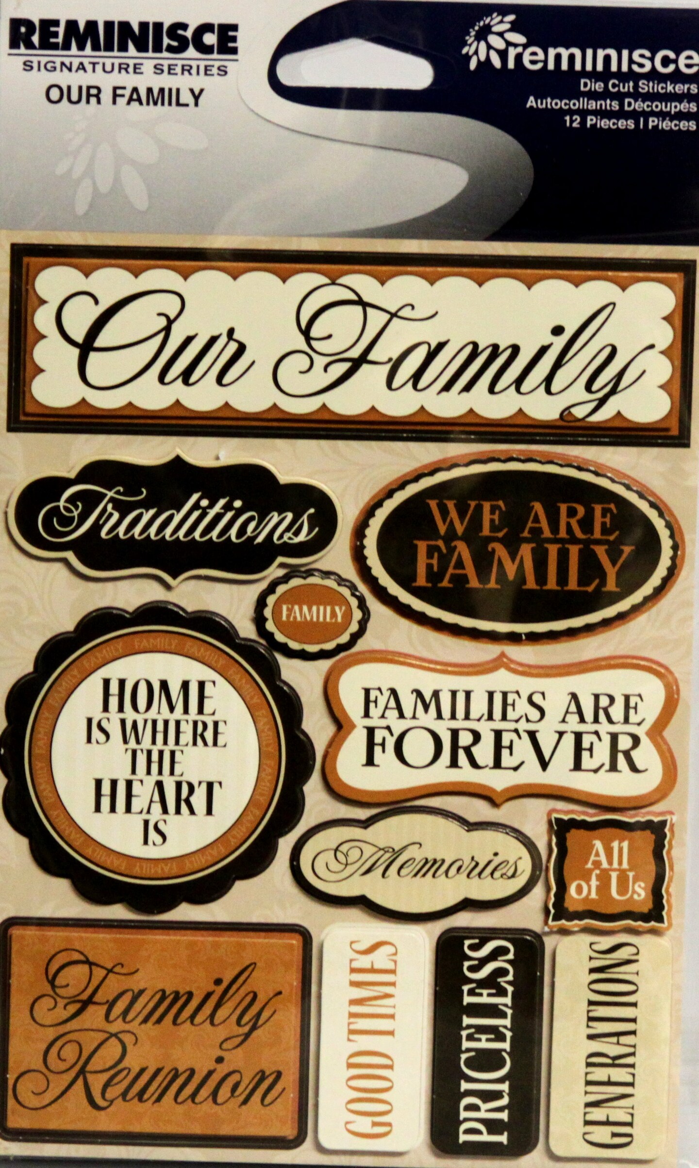 Reminisce Our Family Dimensional Stickers