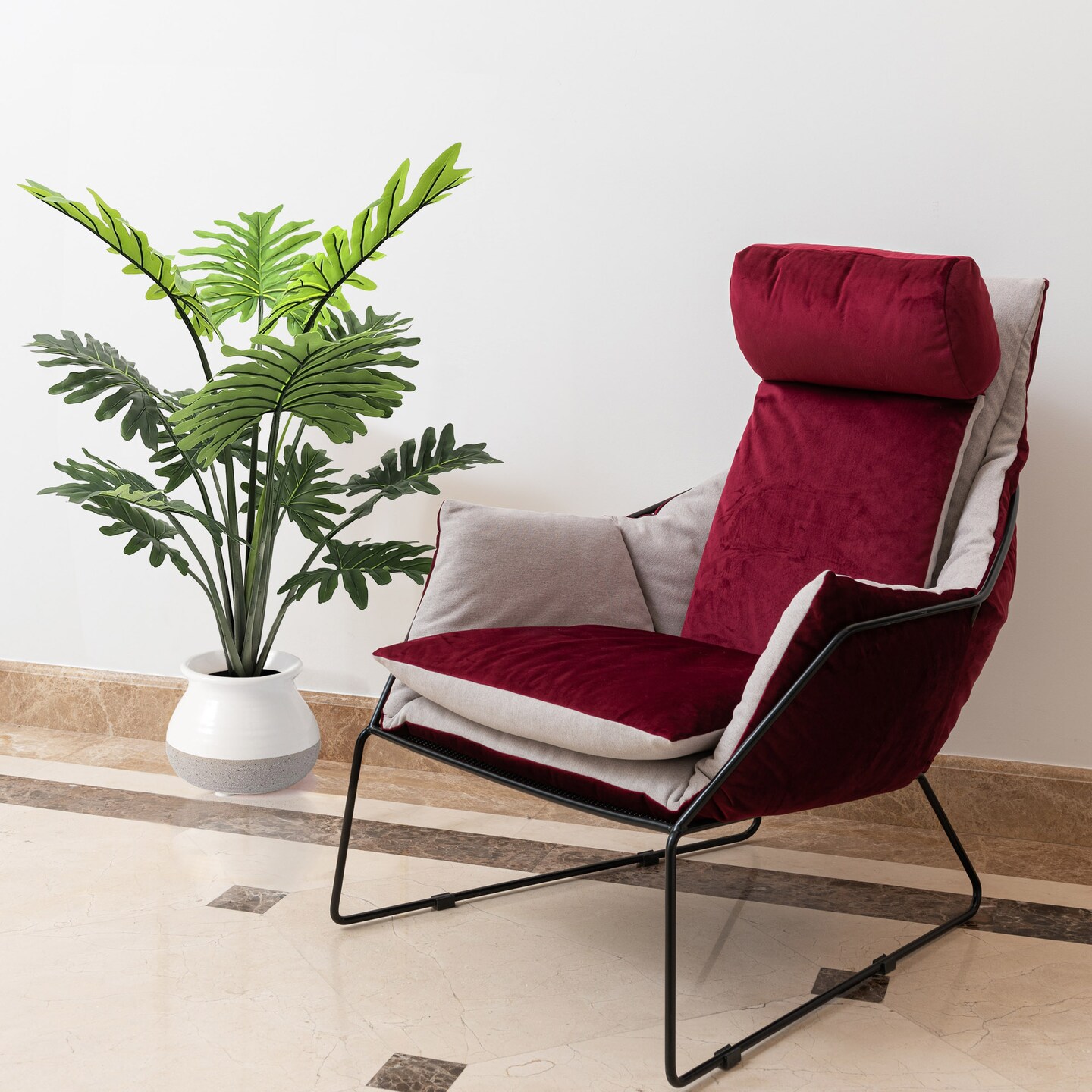 Premium Lush 40-inch Philodendron Selloum Plant – Large, Vibrant Tropical Foliage, Perfect for Indoor Decor and Air Purification, Floral Home by Artificial Flowers